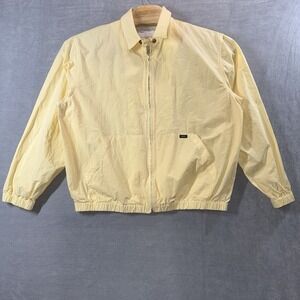 Adsum Harrington Jacket Mens Large Yellow Cotton Twill Crew Unlined Lightweight